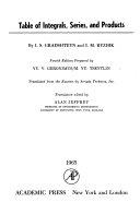 Copertina  Table of integrals, series, and products