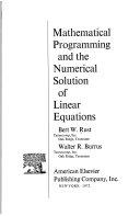 Copertina  Mathematical programming and the numerical solution of linear equations