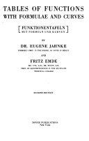 Copertina  Tables of functions with formulae and curves