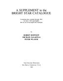 Copertina  A supplement to the Bright Star Catalogue : containing data compiled through 1981 for stars 7.10V and brighter that are not in the Bright Star Catalogue