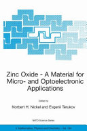 Copertina  Zinc Oxide — A Material for Micro- and Optoelectronic Applications