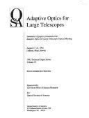 Copertina  Adaptive optics for large telescopes : Summaries of papers presented at the adaptive optics for large telescopes topical meeting. August 17-21, 1992, Lahaina, Maui, Hawaii