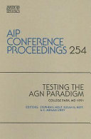 Copertina  Testing the AGN paradigm : College Park, Md 1991