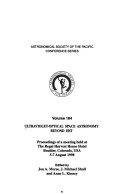 Copertina  Ultraviolet-optical space astronomy beyond HST : proceedings of a meeting held at The Regal Harvest House Hotel, Boulder, Colorado, USA 5-7 August 1998