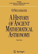 Copertina  A history of ancient mathematical astronomy