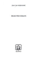 Copertina  Selected essays