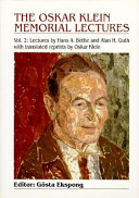 Copertina  Vol. 2: Lectures by Hans A. Bethe and Alan H. Guth with translated reprints by Oskar Klein