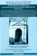 Copertina  International seminar on nuclear war and planetary emergencies : 25th session : \\E. Majorana\\ Centre for scientific culture, Erice, Italy, 19-24 August, 2000